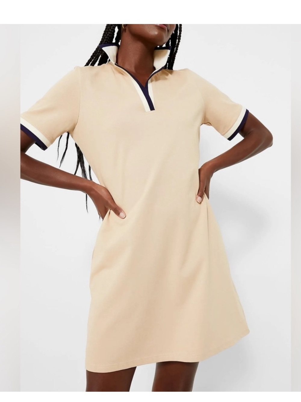 NWT Tuckernuck Hutton Polo Mini Dress in Tan, Size L
